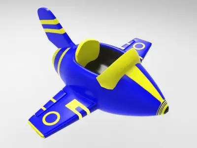 Toon style jet 3d model for mobile gaming  Low-poly 3D model