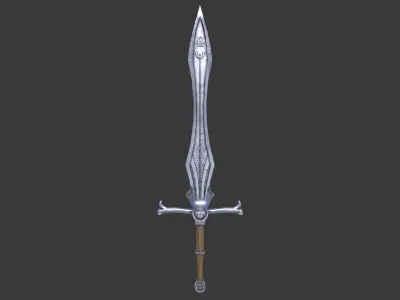 Medieval Long Sword Low-poly 3D model