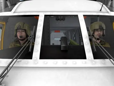 MH-53E Sea Dragon JMSDF Basic Animation Low-poly 3D model