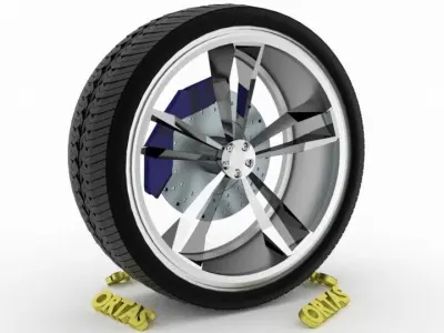 ORTAS CAR WHEEL RIM 103 GAME READY WHEEL RIM TIRE 3D model