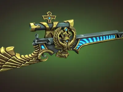 Scarab sniper rifle Low-poly 3D model
