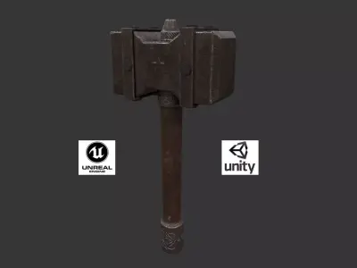 MEDIEVAL HAMMER Low-poly 3D model purchase