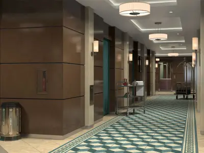 Hotel Corridor 3D model buy