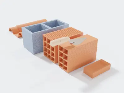 bricks clay and tiles 3D model