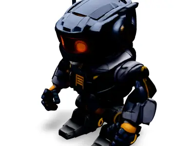 Stylized LowPoly Robot Rigged Low-poly 3D model
