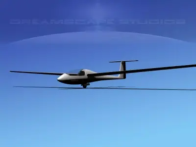 Venture Sailplane  V03 Low-poly 3D model