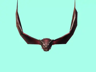 Bat Monster Animated Game Ready Low-poly 3D model