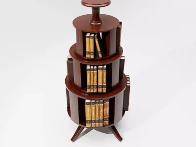 Antique Wooden Book Stand Low-poly 3D model