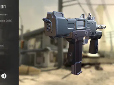 Tommy-gun weapon in call of duty ops Low-poly 3D model