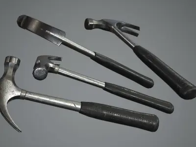 Claw Hammer Low-poly 3D model get