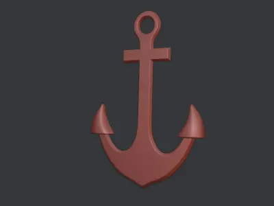 Sailing Anchor Low Poly 3D Model Low-poly 3D model