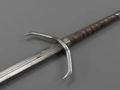 lowpoly HQ medieval sword  Low-poly 3D model