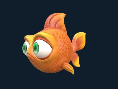 Cartoon Fish Low-poly 3D model 4