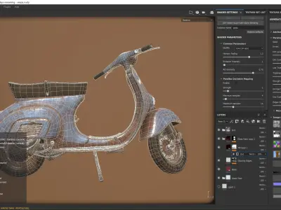 Vespa 50s rusty Low Poly Low-poly 3D model