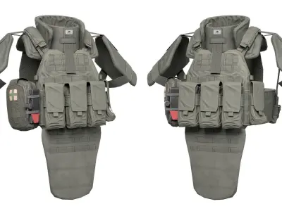 MILITARY WAS DCS Plate Carrier Vest V2 Low-poly 3D model