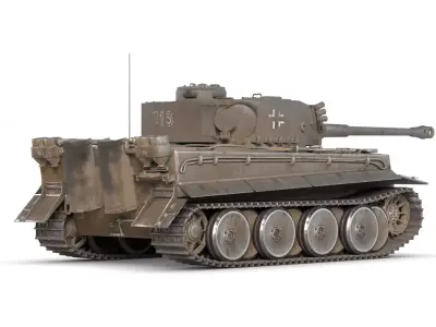 Tiger I Tank 3D Model  WWII German Heavy Tank 3D model