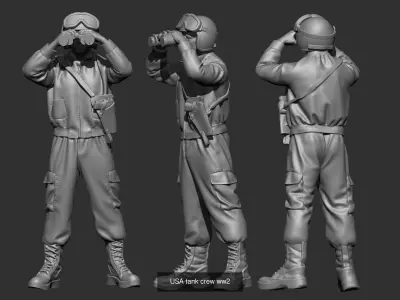USA tank crew ww2 45 3D Model Collection 3D Model Pack