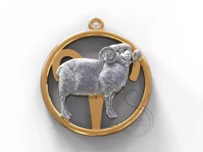 Aries symbol 3D print model