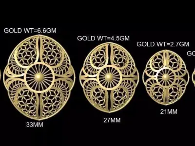 vr-pnd2079 gold and silver ring sizes 3D print model