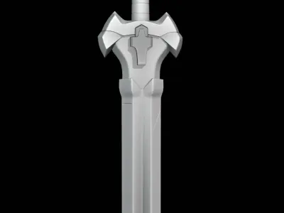 Simple lowpoly fantasy sword modeling Low-poly 3D model buy