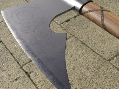 Nordic Knotwork Axe Low-poly 3D model