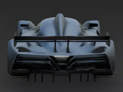 Realistic Fractal Hypercar 3D Model Low-poly 3D model