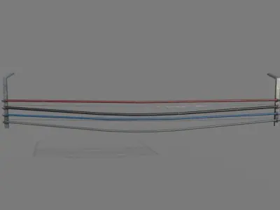Wall cables Low-poly 3D model
