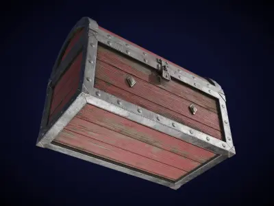 Treasure Chest Low-poly 3D model