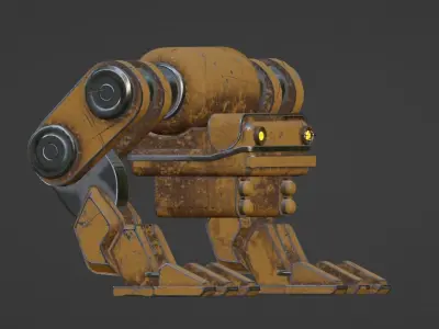 Old Battle Mech Free low-poly 3D model