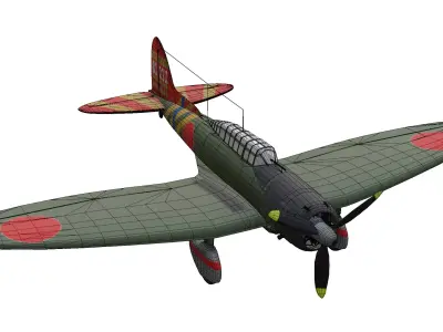 Aichi D3A Val Low-poly 3D model