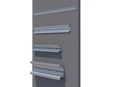 Parametrical DIN rails TH-series for Revit 3D model