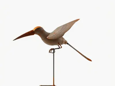 Vintage Bird Sculpture Model Pack Low-poly 3D model