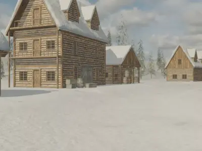 Snowy Village 3D model