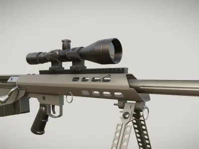 BarretM95 sniper rifle Low-poly 3D model