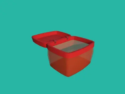 Basket red Low-poly 3D model