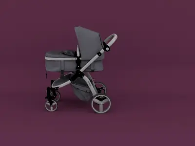 Baby Stroller Low-poly 3D model purchase