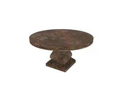 Rounded table Free low-poly 3D model