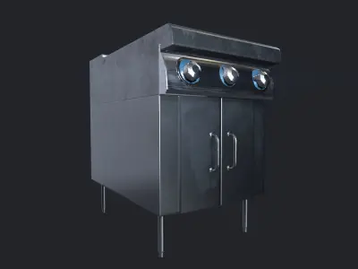 Stainless Steel Modern Restaurant Gas Stove Free low-poly 3D model