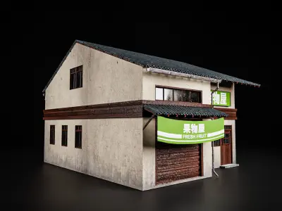 JAPANESE BUILDING 005 Low-poly 3D model