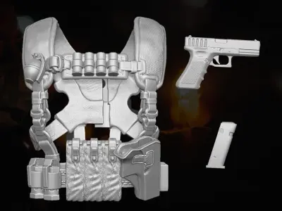 Vigilante Harness V2 Kit 3D printable file for Action Figures 3D print model