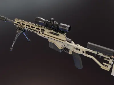 CSR USASOC Sniper Rifle Low-poly 3D model