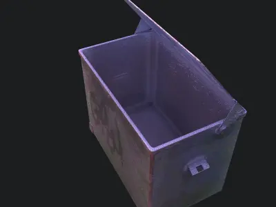 Snow Dirty Trash Container - Pbr Game Ready Low-poly 3D model