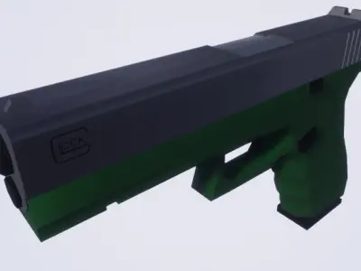 Glock LOWPOLY gun Low-poly 3D model