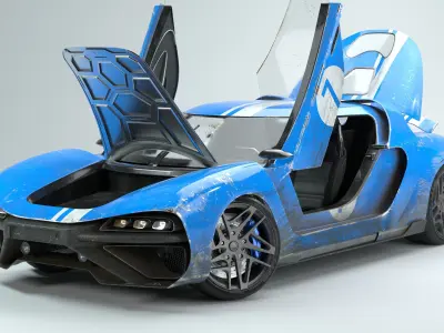 3D Concept Car and Chassis 3D model