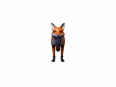 Red Fox Animal In The Natural Nice Chair 3d Render 3D model purchase