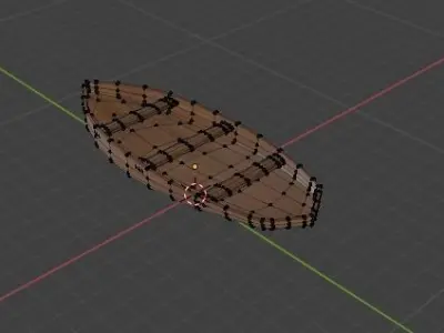 Low poly wooden boat Low-poly 3D model purchase