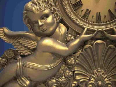 Carved clock for 3D printing and CNC 3D print model 22