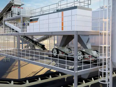 Dry Coal Processing Plant 3D Model  3D model