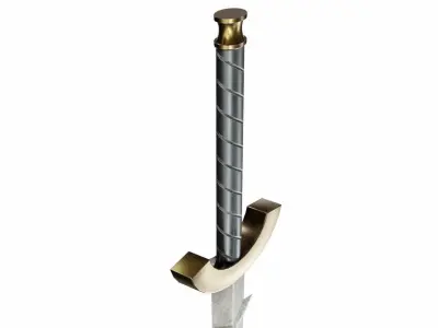 Spiked sword Low-poly 3D model