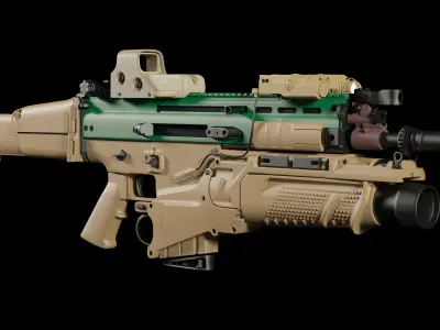 FN SCAR-H 3D Model With Equipments 3D model